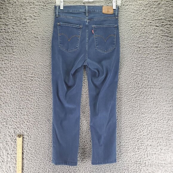 Levis Jeans Womens 28 Blue Premium 724 High Rise Straight Stretch Denim - Picture 9 of 10